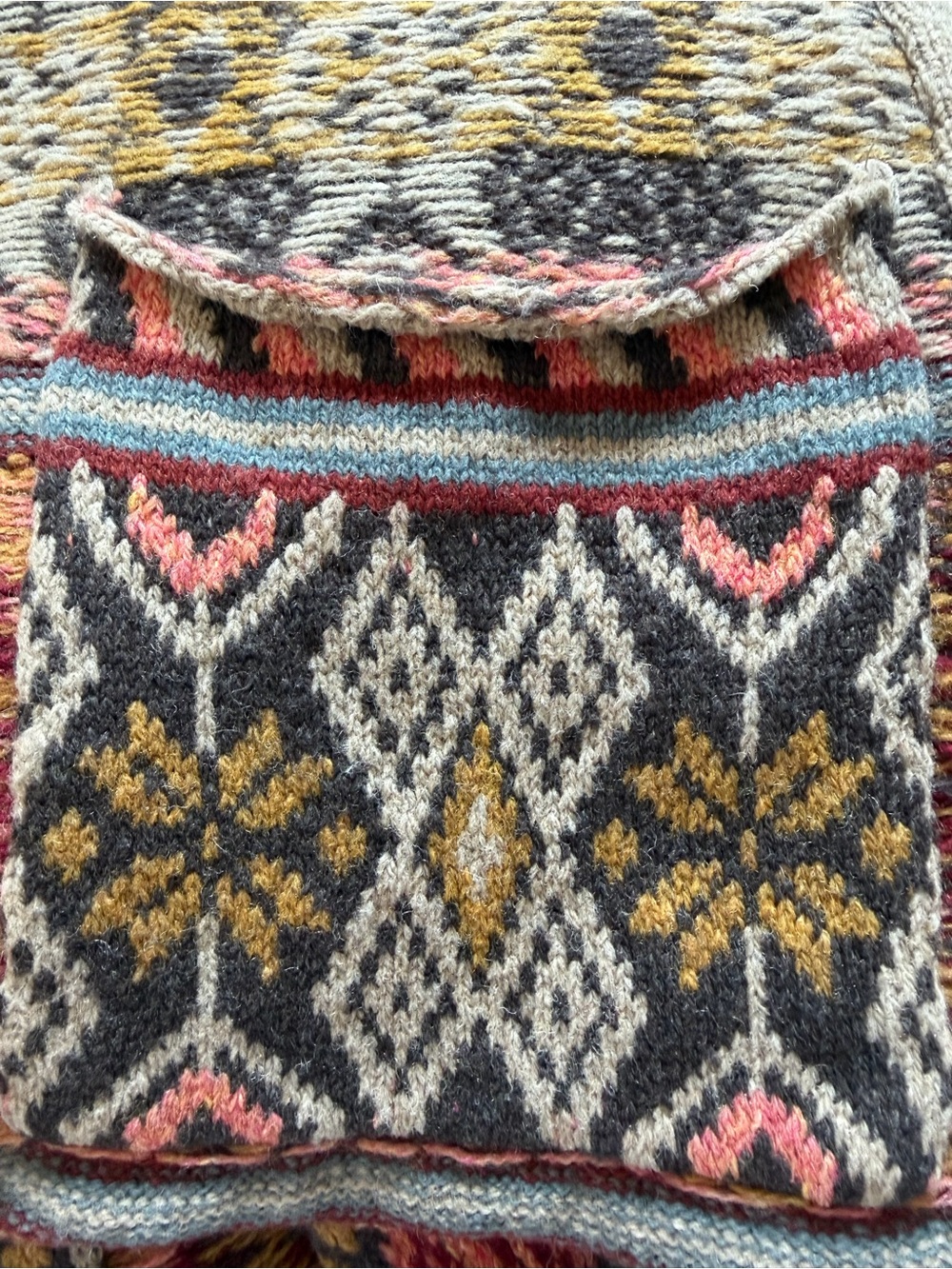 Free People Fair Isle Cardigan M Coastal Grandmother Fisherman Wool - Picture 15 of 15